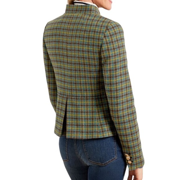 Talbots Shetland Officer Jacket Size 2 Wool Blend Apple Plaid Original Tag - Picture 3 of 13